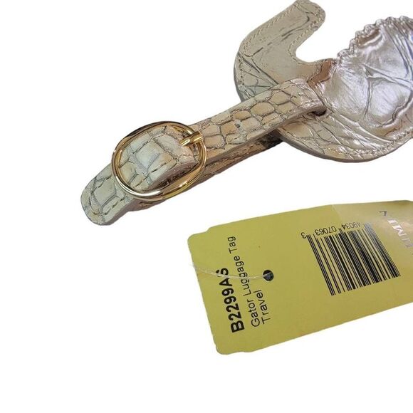 Brahmin Alligator Luggage Tag NWT Designer Mel Luggage Tag Pearl - Picture 5 of 6